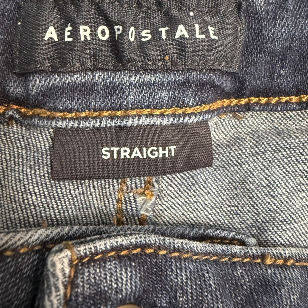Aeropostale Mens Straight Leg Dark Wash Stretch Denim Jeans 36x30 RN154379 - Picture 4 of 8